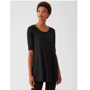EILEEN FISHER Viscose-Jersey Scoop-Neck Tunic - PM
